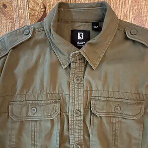 Brandit Vintage Shirt - Military Long Sleeve - Olive